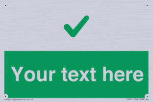 Custom green background, green tick sign